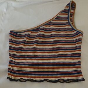 Striped One-Shoulder Top